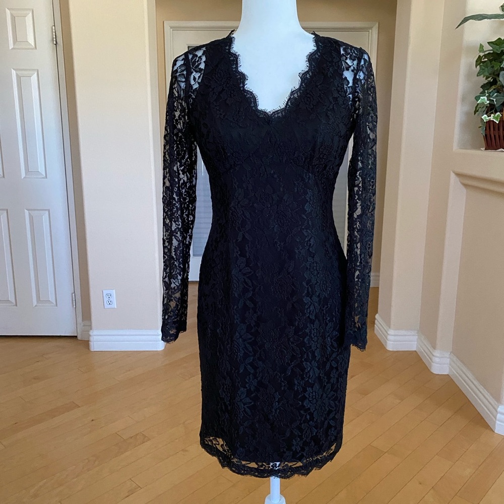 Adrianna Papell Black Lace Dress